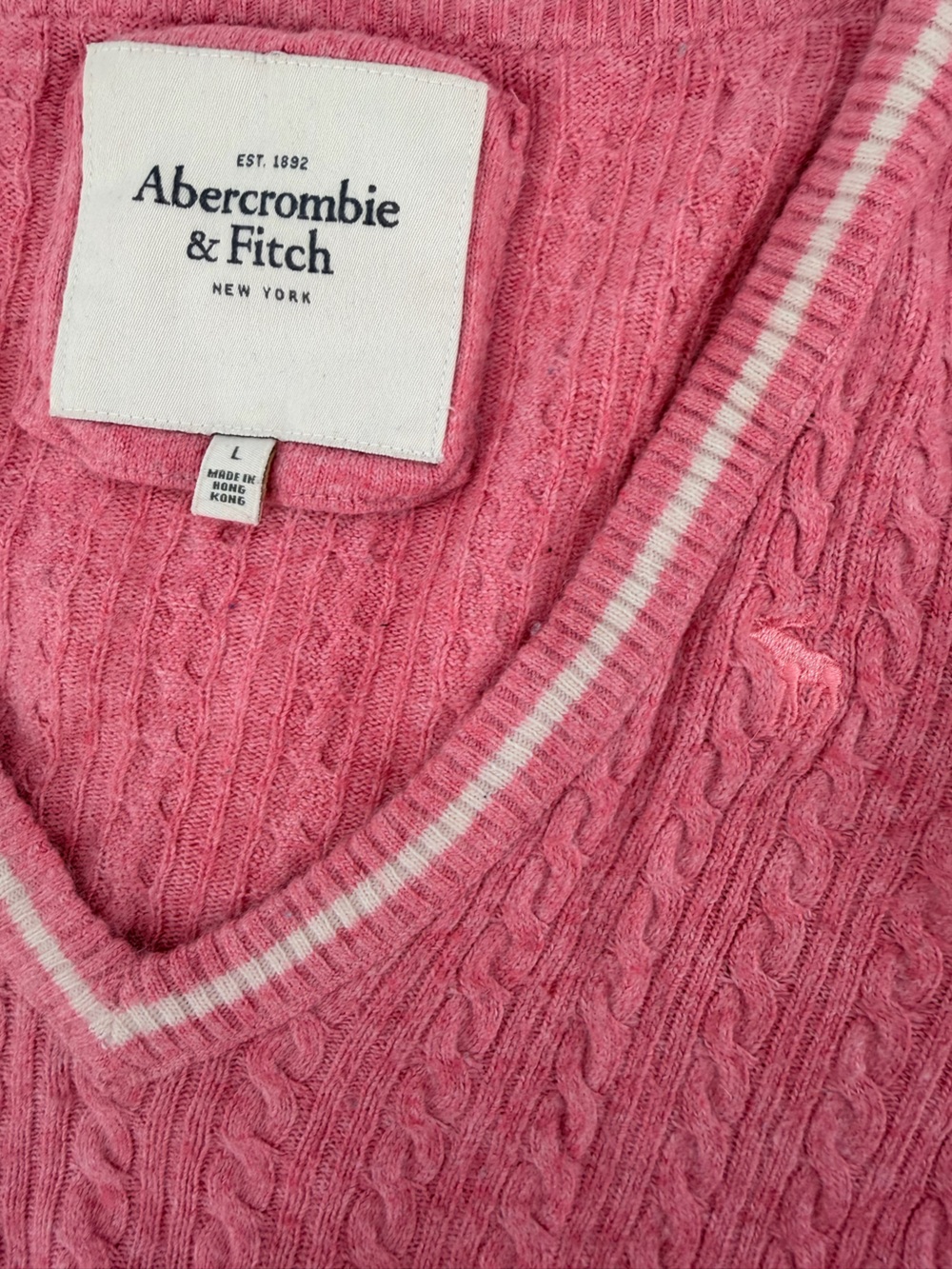 Vintage Y2K Abercrombie & Fitch Baby Fit Rabbit Blend 1/4 Sleeve Sweater Large